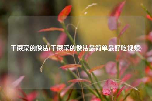 干蕨菜的做法(干蕨菜的做法最简单最好吃视频)