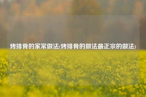 烤排骨的家常做法(烤排骨的做法最正宗的做法)