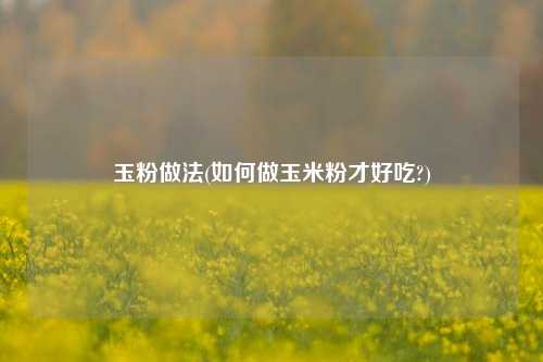 玉粉做法(如何做玉米粉才好吃?)